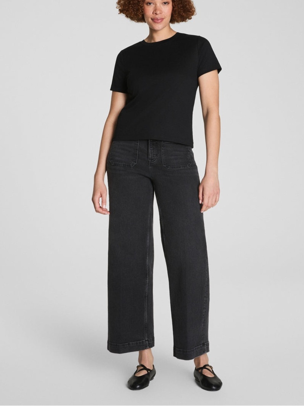 Spanx Cropped Wide Leg Jeans with Patch Pockets